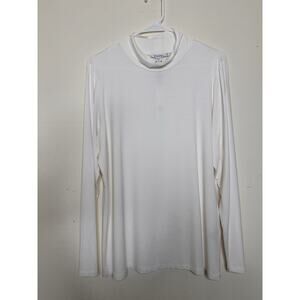 Chicos Size 2 US 12 NEW Touch Of Cool LS Layering Mock Neck Basic Knit Top